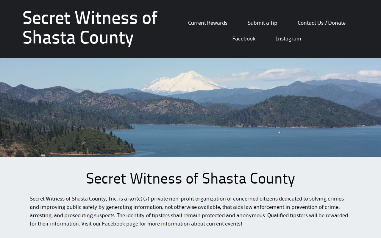 Shasta County Secret Witness website